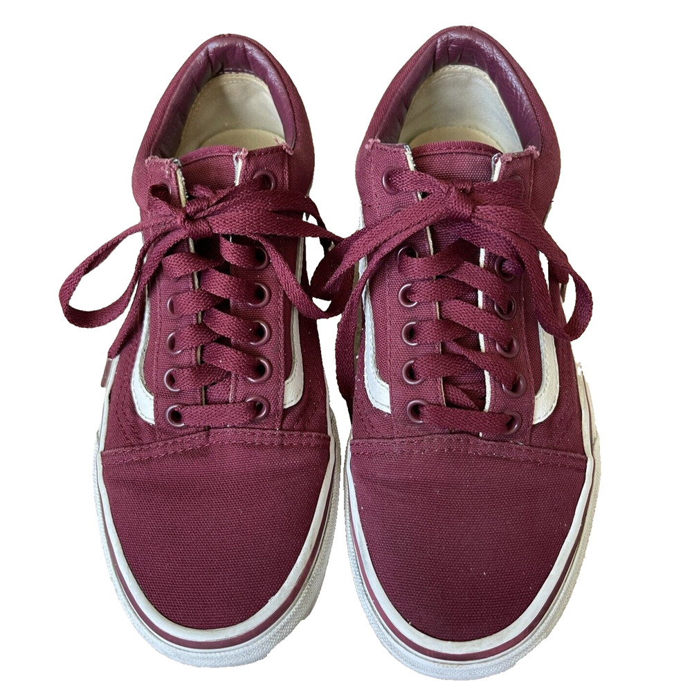 VANS Vintage Dark Red/white Lace Up Shoes Sneakers Women Size 8 - Men Size: 6.5